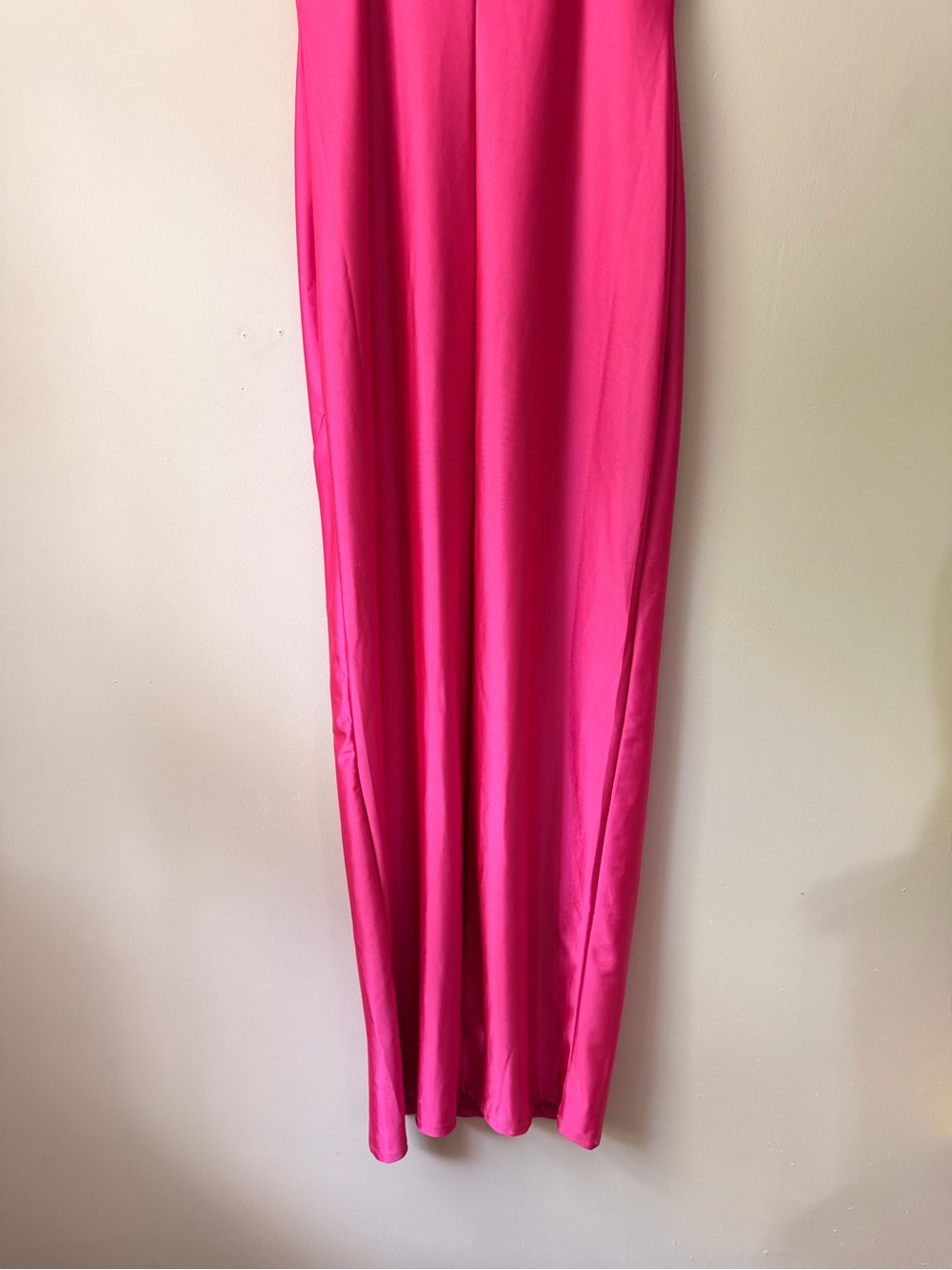 Hot Pink Slip Dress with Cowl Neck - Picture 4 of 4